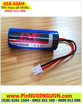 EVE ER18505M (ZẮC CẮM), Pin nuôi nguồn PLC EVE ER18505 lithium 3.6V 3650mAh chính hãng